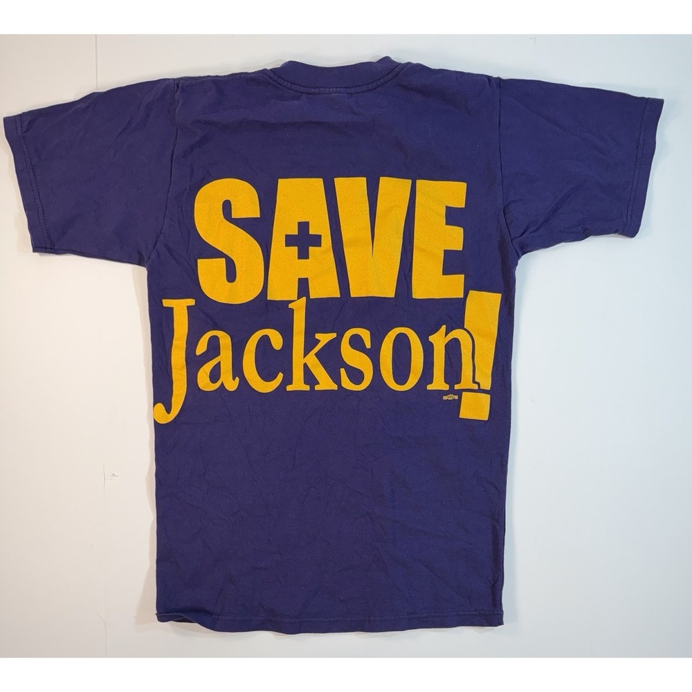 Vintage Save Jackson T Shirt Small Purple Union Made USA Graphic